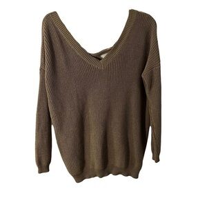 Miracle USA Brown Knit Tie Sweater Size S/M